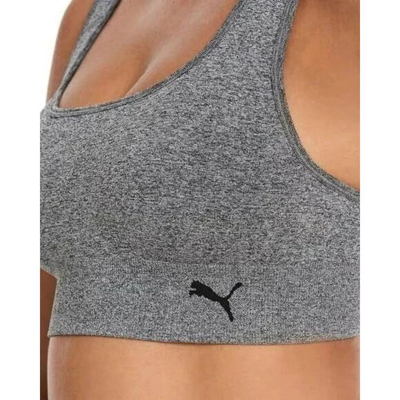 Puma Seamless Sports Bra 2-Pack (Size L) Black/White/Purple/Gray - Picture 4 of 13